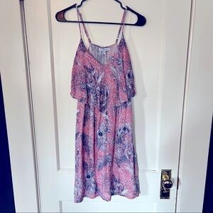 4 for $40 SALE! Envie de Fraise Maternity Midi Dress, Red/Blue Floral, Size 6